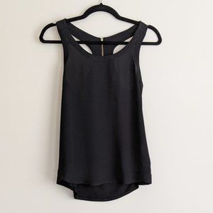 NWT Express Chiffon Mixed Media Zip Racer Tank